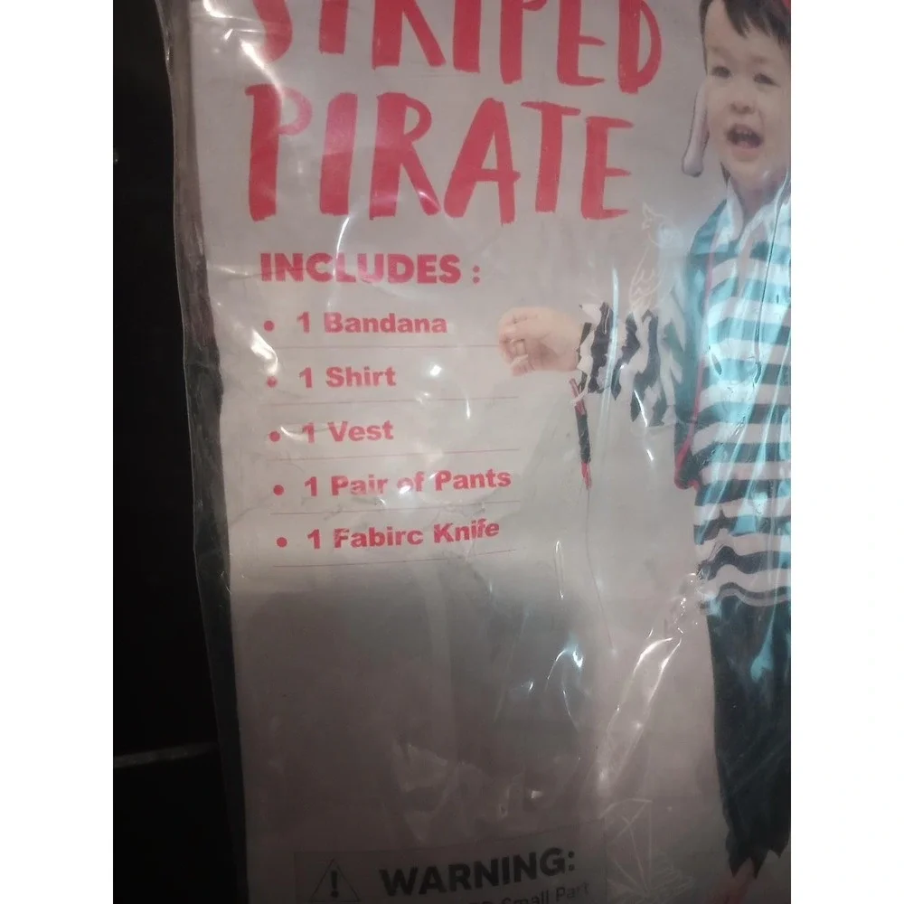 Spooktacular Creations Striped Pirate Costume Toddler 3T 3-4 Years New